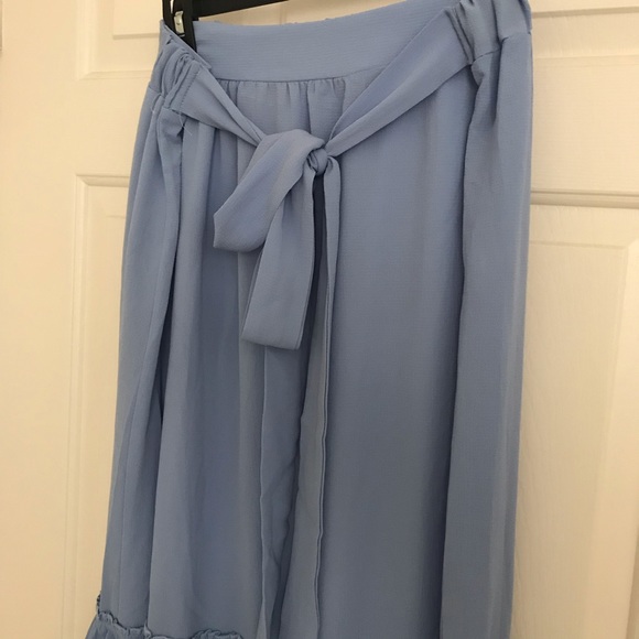 Light blue unlined maxi skirt - Picture 3 of 5